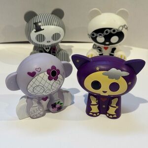 Skelanimals Set of 4 / Halloween Figurine Collectibles
